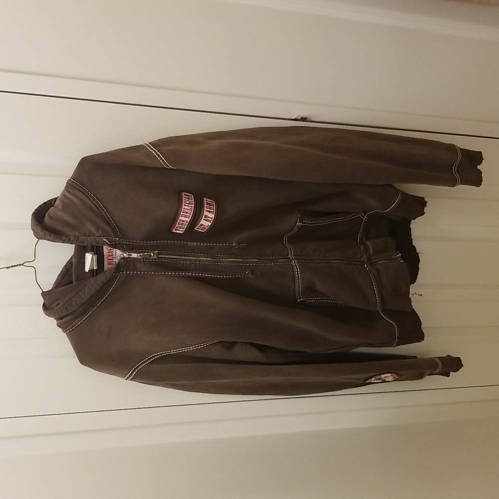 True Religion Brown Zip-up Hoodie